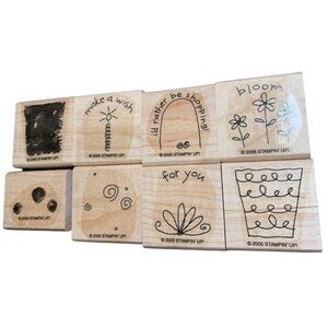 Stampin Up! Fun Filled Rubber Stamp Set 2005 Scrapbooking Crafts Flowers Birthda